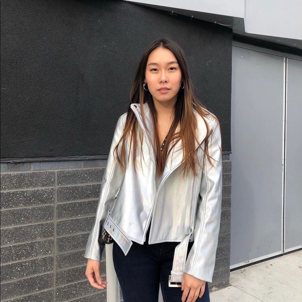 Hilary Macmillan Holographic Moto Jacket